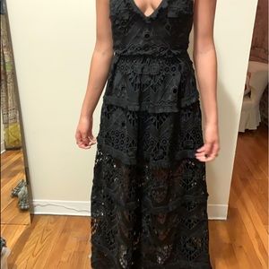 Alexis black eyelet dress